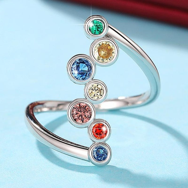 Plated Sterling Silver Birthstone Gemstone Rings for Women Daily Casual Fashion Accessories Matron Inn