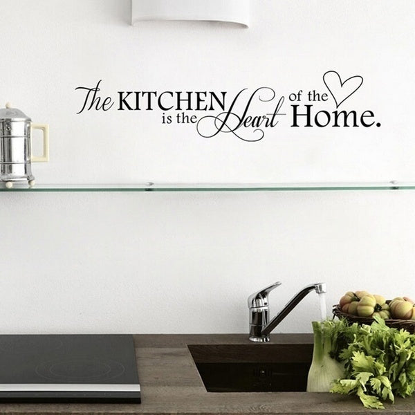 New Fashion Home Wall Decor Black Kitchen Quotes Removable Mural Art Wall Sticker Diy Wall Decal (Size: 57cm by 14cm, Color: Black)