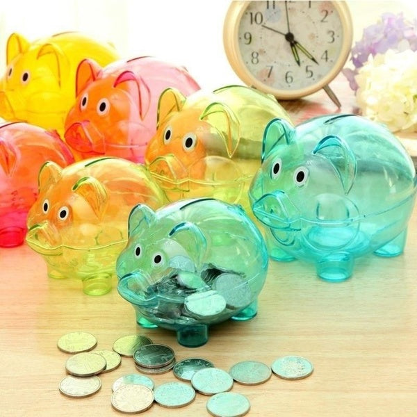 1 PC Transparent En Plastique Boîte D'économie D'argent Cas Pièces Tirelire Dessin Animé Cochon En Forme Brand New Haute Qualité Coin Tirelire Enfant