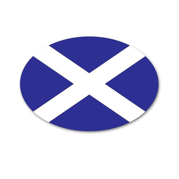 National Flag of Scotland Sticker Scottish Saltire Oval Shape Vinyl Sticker Decal for Car Truck Window Bumper