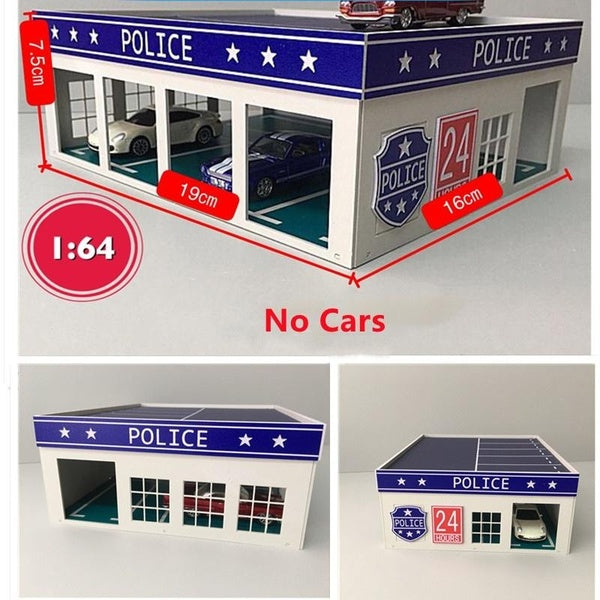 1:64 Scale Model Police Station Building Assembly House Model Architecture Sand Table Decoration DIY Diorama Accessories Matron Inn