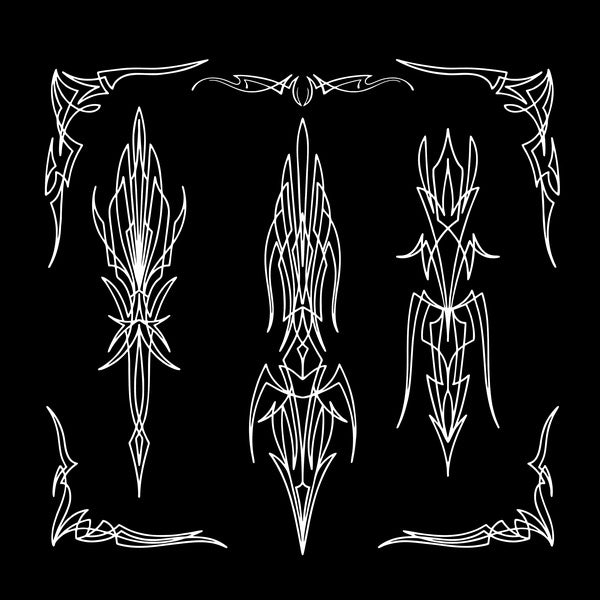 9.8'' 25cm Sets Stripe Pinstriping Decoration Stickers DieCut（No Background ) Night Reflective Stickers For Motorcycle Bike Guitar Skateboard Sticker