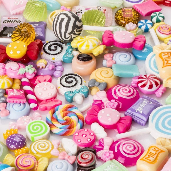 Couleurs assorties bonbons bonbons résine Flatback Slime charmes perles faisant des fournitures pour bricolage Scrapbooking artisanat