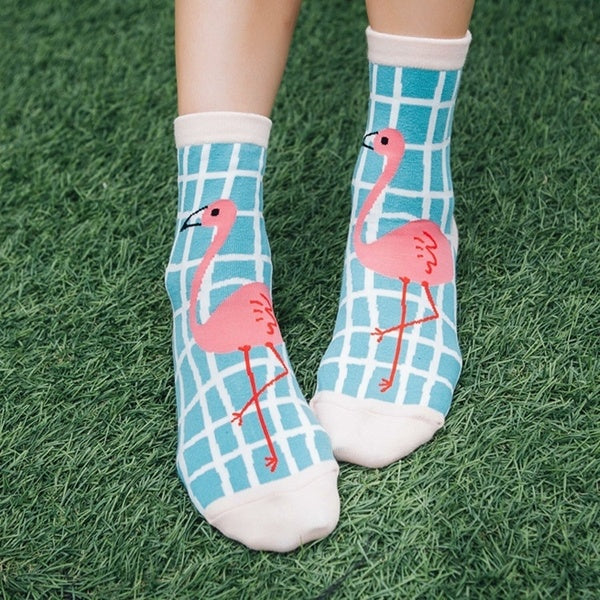 Harajuku Style Women Cotton Middle Tube Socks Girls Colorful Printing Long Socks Hosiery
