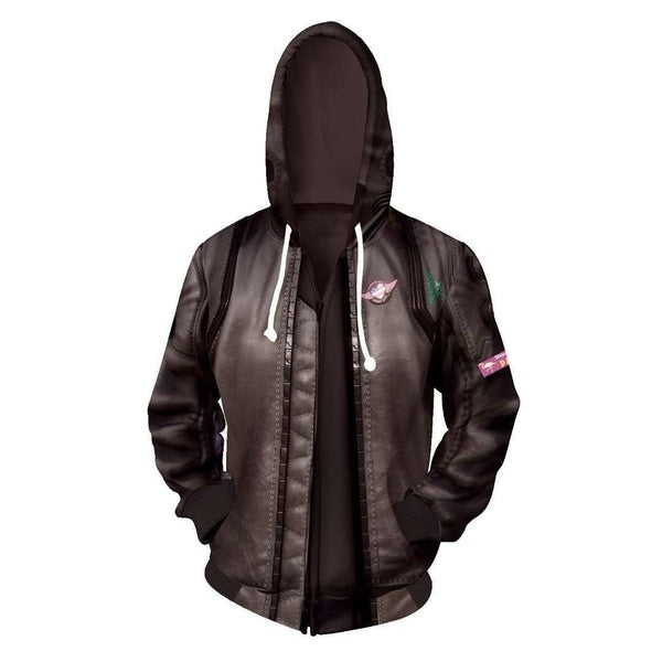Cyberpunk 2077 Men's Leather Jackets Autumn Casual Hoodie Sweatshirts Motorcycle PU Jacket Biker Leather Coats Brand Clothing