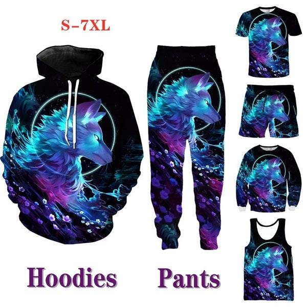 New Hot Plus-size S-7XL Selling King of Wolves Men Women Printing Harajuku Style T Shirt -hoodies- Sweatshirts-pants-shorts-vest-Zip Hoodies