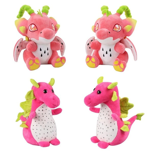 23-26cm Dragon Fruit Macaroon Plush Toys Kawaii Pitaya Dinosaur Stuffed Animal Toy Soft Kids Toy Plushie Xmas Gift for Kids Girls