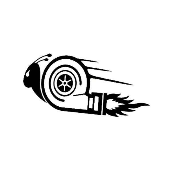 15*7.5CM Stylish Car Stickers DUB Drift Race Car Styling Turbo Snail Cool Decals Black-Silver C9-1623