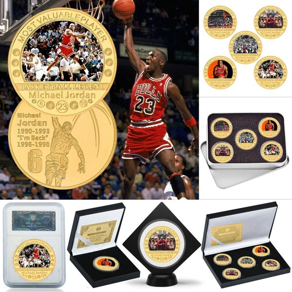 WR hot sale Basketball Legend Gold Plated Coin Collectibles with Coin Holder Sports Original Coin Set Souvenir Gifts for Man