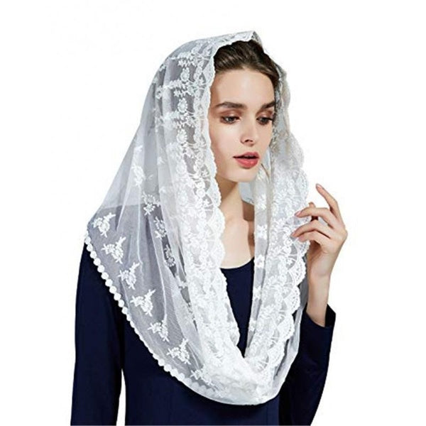 1PC New Fashion Female Ladies veil Tassel Shawls And Scarves Autumn Catholic Mantilla church Women Scarf Fashion Women Scarf