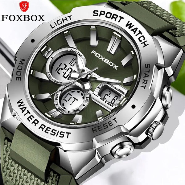 LIGE Foxbox Hommes Montres Top Marque De Luxe Sport Lumineux Mâle Horloge Bracelet En Silicone Numérique Quartz Armée Étanche Original Montre-Bracele