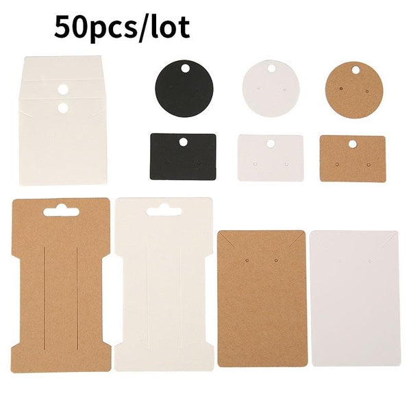 50pcs-lot Earring Cards Holder Paper Hairpin Necklace Display Cards Cardboard Hang Tag For Diy Jewelry Packaging-30