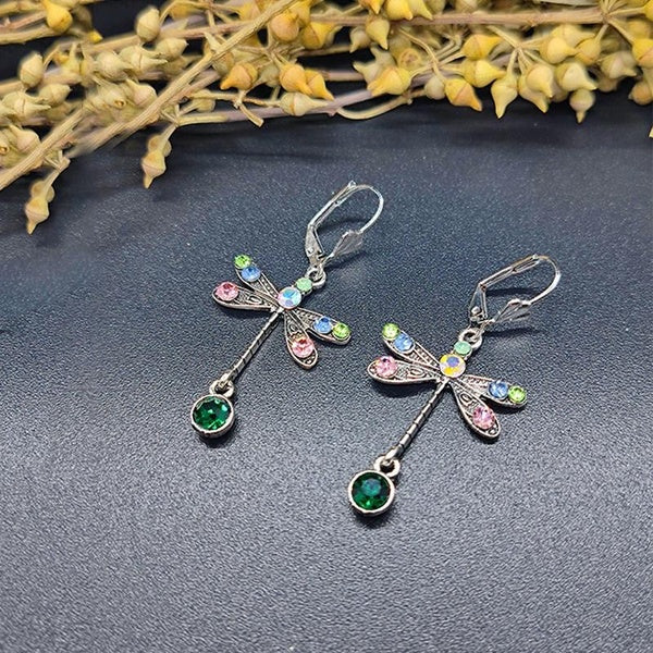 Boucles d'oreilles bohèmes alliage zircon cubique femmes boucles d'oreilles libellule Vintage longues boucles d'oreilles pendantes bijoux de créateur