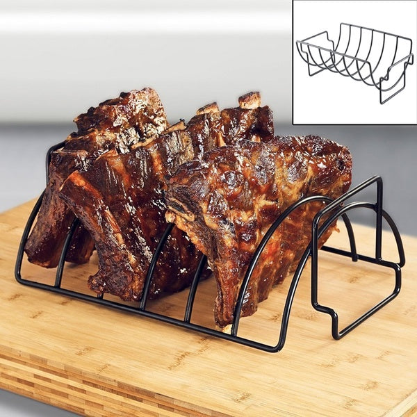 1PC Non-Stick Stainless Steel BBQ Tools Steak Holders Rack Grill Stand Roasting Rib Rack Kitchen Accessories QA 041