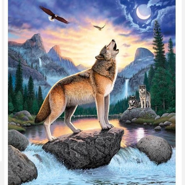5D DIY Diamond Painting Wolves Diamond Embroidery Animals Full -Round Pictures Of Rhinestones Mosaic Painting Home Decor
