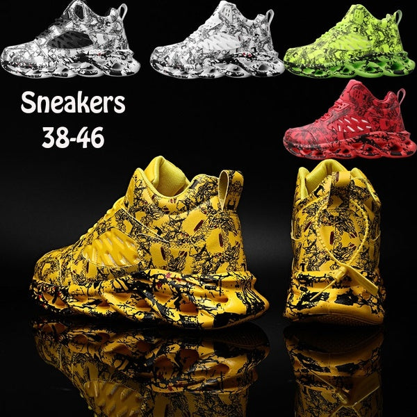 Men's Fashion Blade Sneakers Men Sport Trail Running Shoes Breathable Mesh Casual Shoes Youth Boy Tennis Shoes Athletic Walking Sneakers Red Sneakers