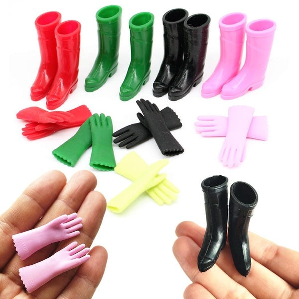 1:12 Dollhouse Mini Rubber Boots-Gloves Dollhouse Kitchen-Garden Model Toy Miniatures Doll House Accessories Kids Toy