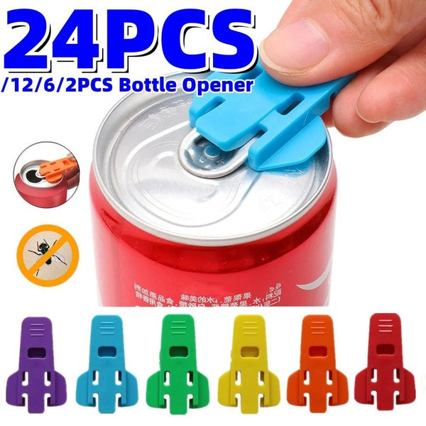 24-12-6-2pcs Simple Portable Bottle Opener Reusable Easy Can Opener Sealed Drink Beer Cola Opener Lid Remover Kitchen Supplies Camping Tools