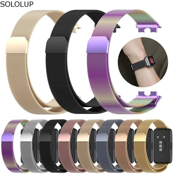 SOLOLUP Stainless Steel Strap For Huawei Band 9 8 Smartwatch Magnetic Wrist Metal Bracelet Band for Huawei Band 8(1 Pcs Band)