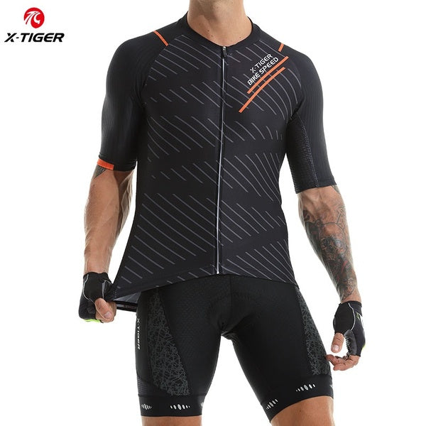 X-TIGER Cycling Jersey Set Breathable Mountain Bicycle Clothes for Men Short Sleeve Sports Cycling kit Bike Shirt Shorts