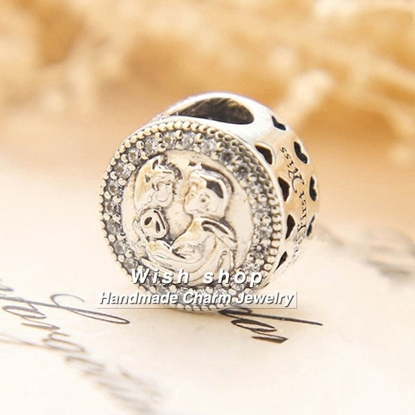 925 perles de charme en argent sterling princesse CZ Fit Bracelets pour la fabrication de bijoux