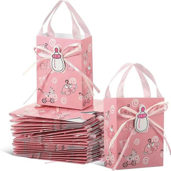 6-12pcs Baby Shower Candy Bags Guests Cookie Souvenir Gift Packaging Box for Boy Girl Gender Reveal Party Decoration Supplies