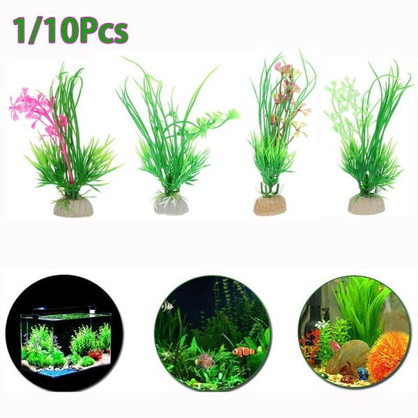 10pcs-1pc 13cm Aquariums Decoration Fish Tank Water Plants Plastic Simulation Grasses Aquariums Landscape Ornaments Decor