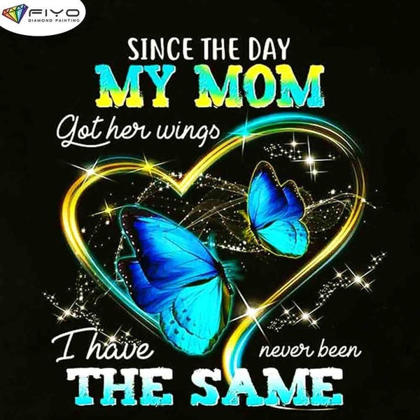 FIYO Blue ButterflyDiamond Painting Kits for Adults DIY 5D Diamond Mosaic Diamond Painting Home and Kitchen Fashion Canvas Pictures Wall Decoration G