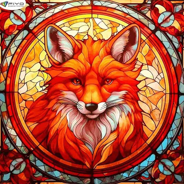 FIYO Fox DIY 5D Diamond Painting Full Drill with Number Kits Home and Kitchen Fashion Mosaic Diamond Painting Canvas Wall Decoration Gift Crafts for