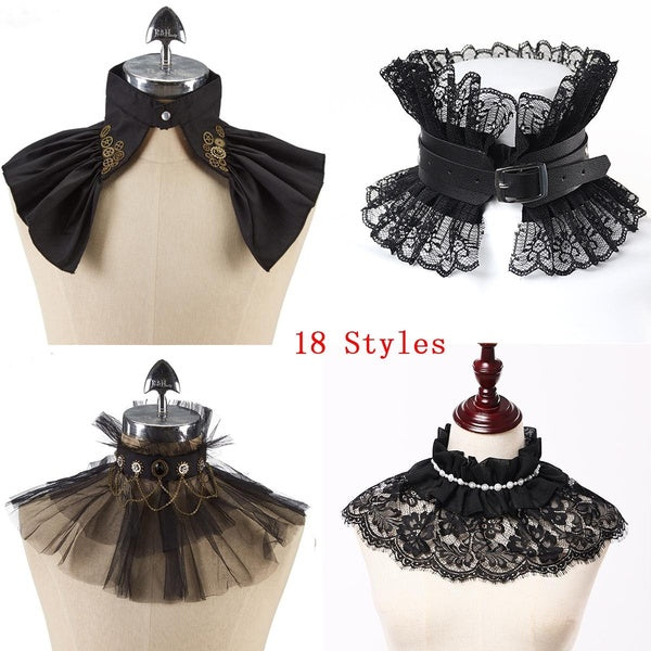 Vintage Princess Choker Women Lolita Elizabethan Ruff Gothic Lace Neck Ruff Collar