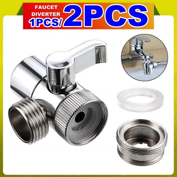 2PCS-1PC Faucet Diverter Valve Switch Faucet Adapter Home Kitchen Sink Splitter Water Tap Connector for Toilet Bidet Shower Bathroom Accessories