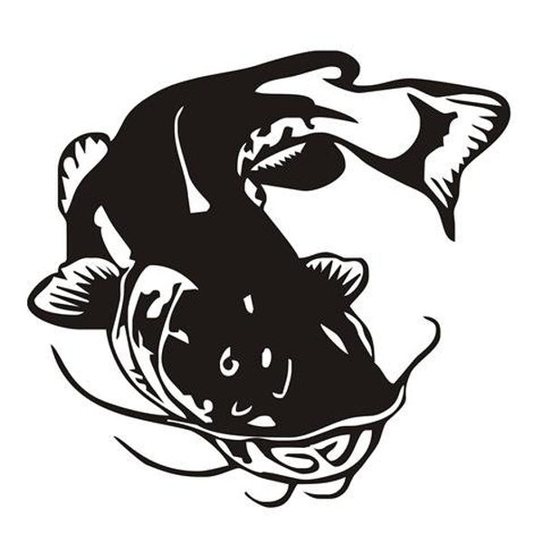 2pcs,16cmCatfish Decal Sticker Peel and fish car Sticker