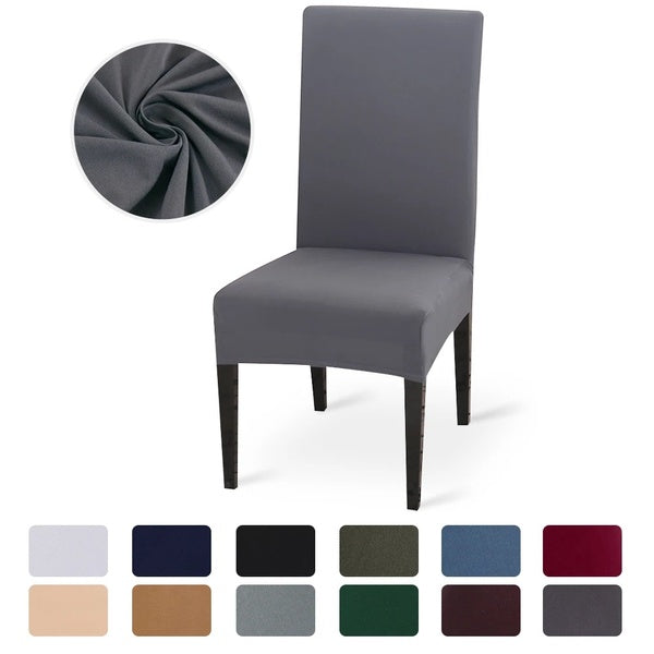 1-2-4-6Pcs Solid Color Chair Cover Spandex Slipcovers for Dining Room Stretch Elastic Chair Covers Banquet Hotel Kitchen Wedding 10 Colors