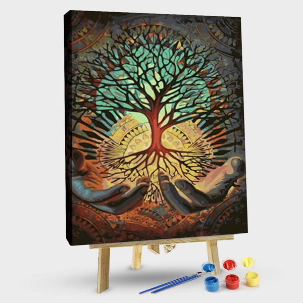FIYO Psychedelic Tree of Life Diy Paint By Numbers Kits for Adults and Kids Beginner on Canvas Fashion Oil Painting Wall Art for Gift( No Frame )