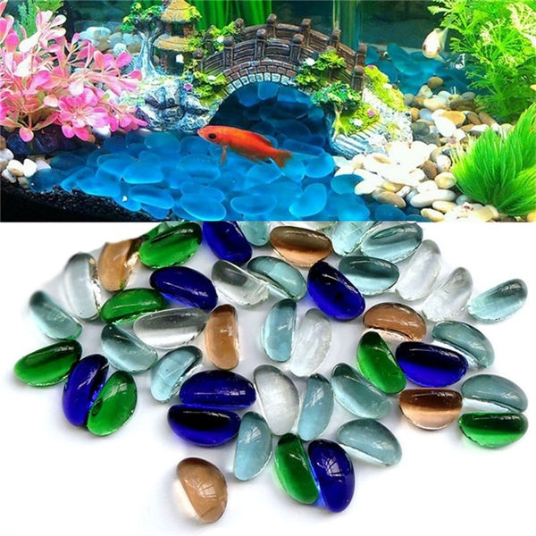 Beautiful Blue Ocean Glass Stone Decoration Ornament For Aquarium Fish Tank Home Garden Vase