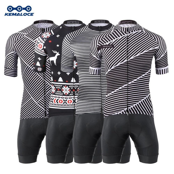 KEMALOCE Breathable Men Cycling Jerseys Clothing Set Spring Summer Bike Wear Suit Bicycle Jersey Uniforms