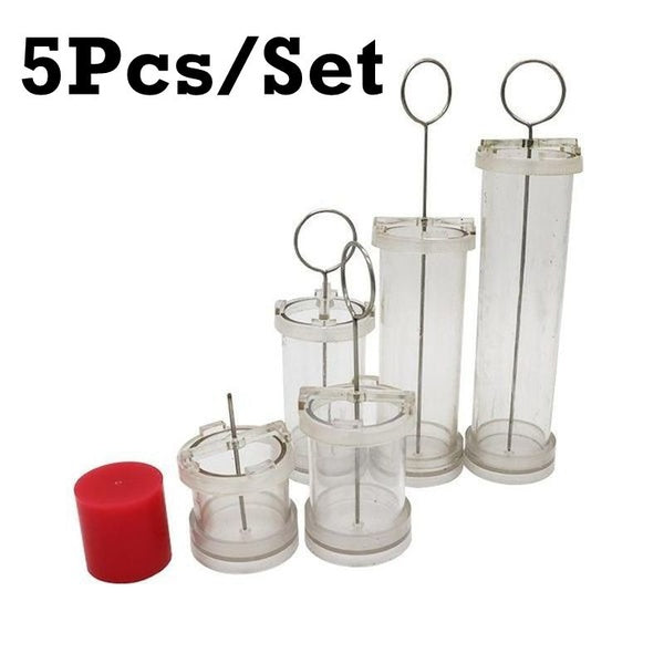 5Pcs-Set 4cm -6cm -8cm -10cm-15cm DIY Cylinder Pillar Candle Handmade Craft Candle Making Mould