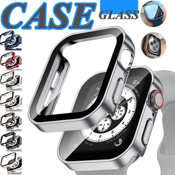Tempered glass Plating PC Case for apple Watch Ultra 2-Ultra 49mm 9 8 7 40mm 41mm 44mm 45mm for i Watch 4 5 SE 6 film with PC Screen Protector Access