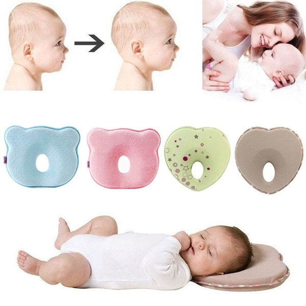 Infant Sleep Positioner Anti Roll Pillow Flat Head Neck Prevent Baby Support Kids Shaped Headrest（11 Colors）