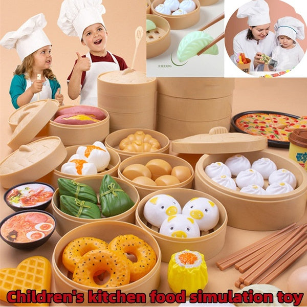 Children's Imitation Kitchen Toys Family Breakfast Food Toys Steamed Buns Dumplings Kitchen Games Toys Children's Gifts Various Specifications 84 Pie