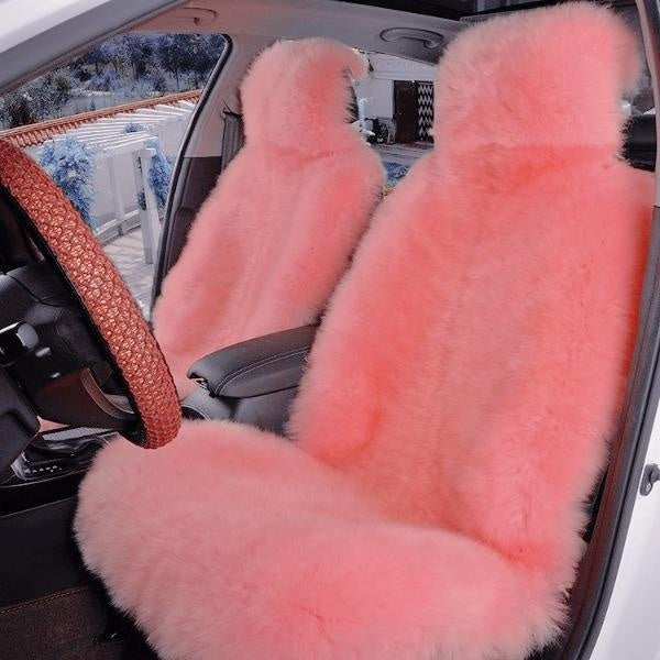 Winter Bliss: Plush Artificial Wool Car Seat Covers - Universal Fit for Cozy Drives