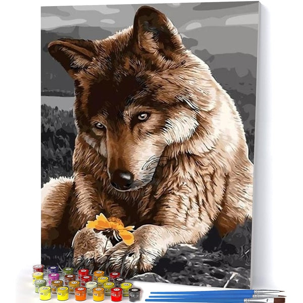 （）FIYO Diy Oil Paint by Numbers Kits for Adults and Kids Beginner on Canvas Fashion Oil Painting Wall Art for Gift( No Frame )