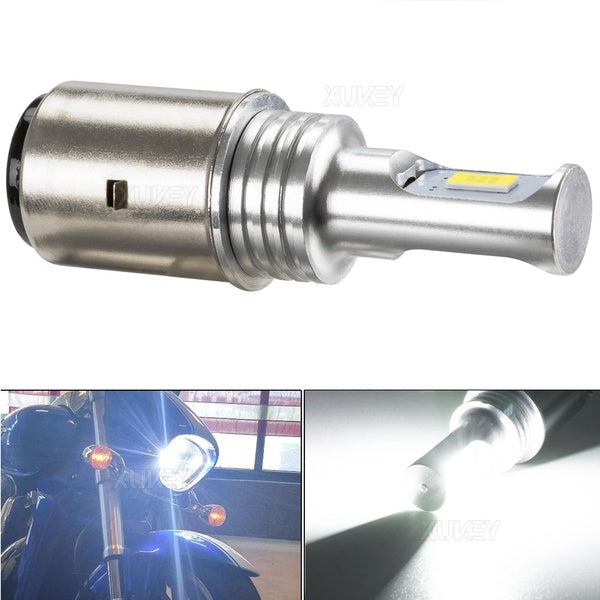 Ba20d LED Headlight Motorcycle Bulb 12V 6W High-Low Beam 6000K Cold White Lamp Replacement bulb for Motobike Scooter Motorbike