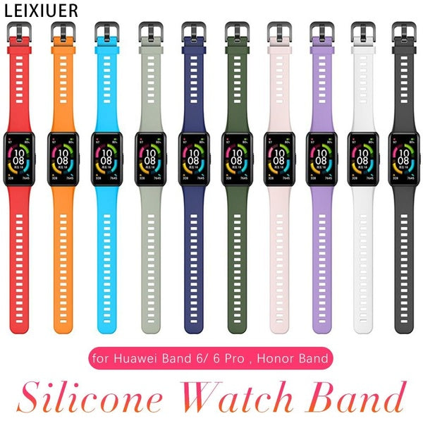 LEIXIUER Sport Silicone Strap for Huawei Band 6- Huawei Band 6 Pro for Honor Band 6, Breathable Soft Replacement Bracelet Band Accessories Matron Inn