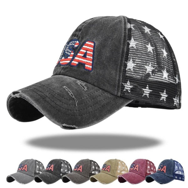 2023 New USA Embroidery Baseball Cap Snapback Men Women Summer Hip Hop Breathable Dad Mesh Hat Trucker Hat Gorras