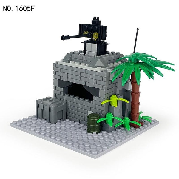 Military Moc Series Small Military Fortresses DIY Scene Accessories Building Blocks Bricks Toys Gifts
