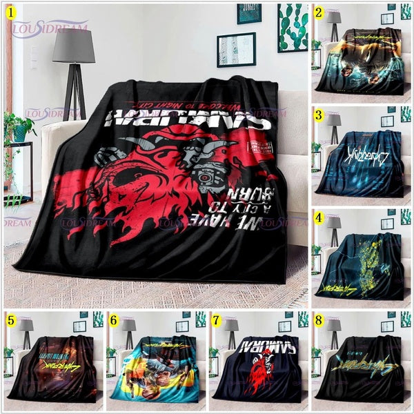 C-Cyberpunk Pop Game Blanket Warmth Soft Plush Throw Blanket Bedspread Sofa Suitable for Living Room Bedroom Warm Blanket