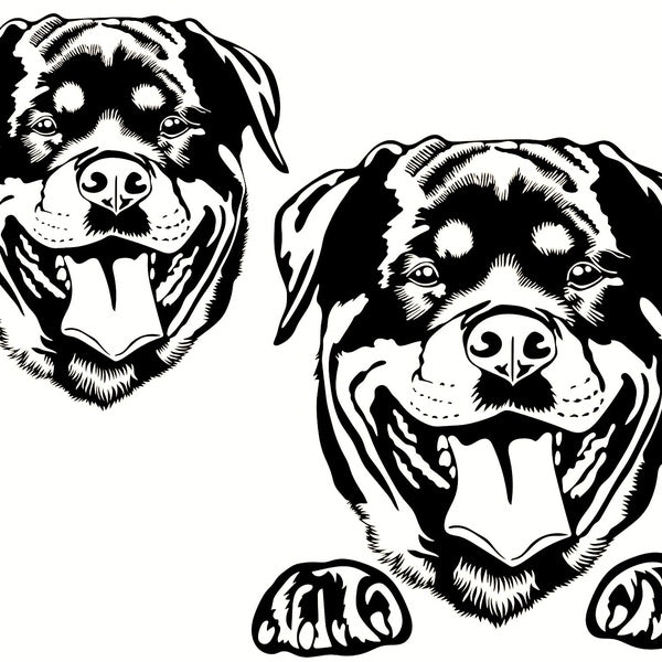 2pcs, Rottweiler Night Reflective Stickers Vinyl Decal Car Window Sticker