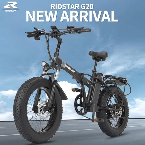 Ridstar Electric Bike 1000W 48V 20" Folding Ebike 14AH Battery Mountain eBikes