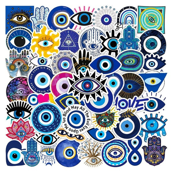 10-52pcs Not repeating Turkish Evil Eye stickers Evil Eye graffiti Stickers for DIY Luggage Laptop Bicycle Stickers